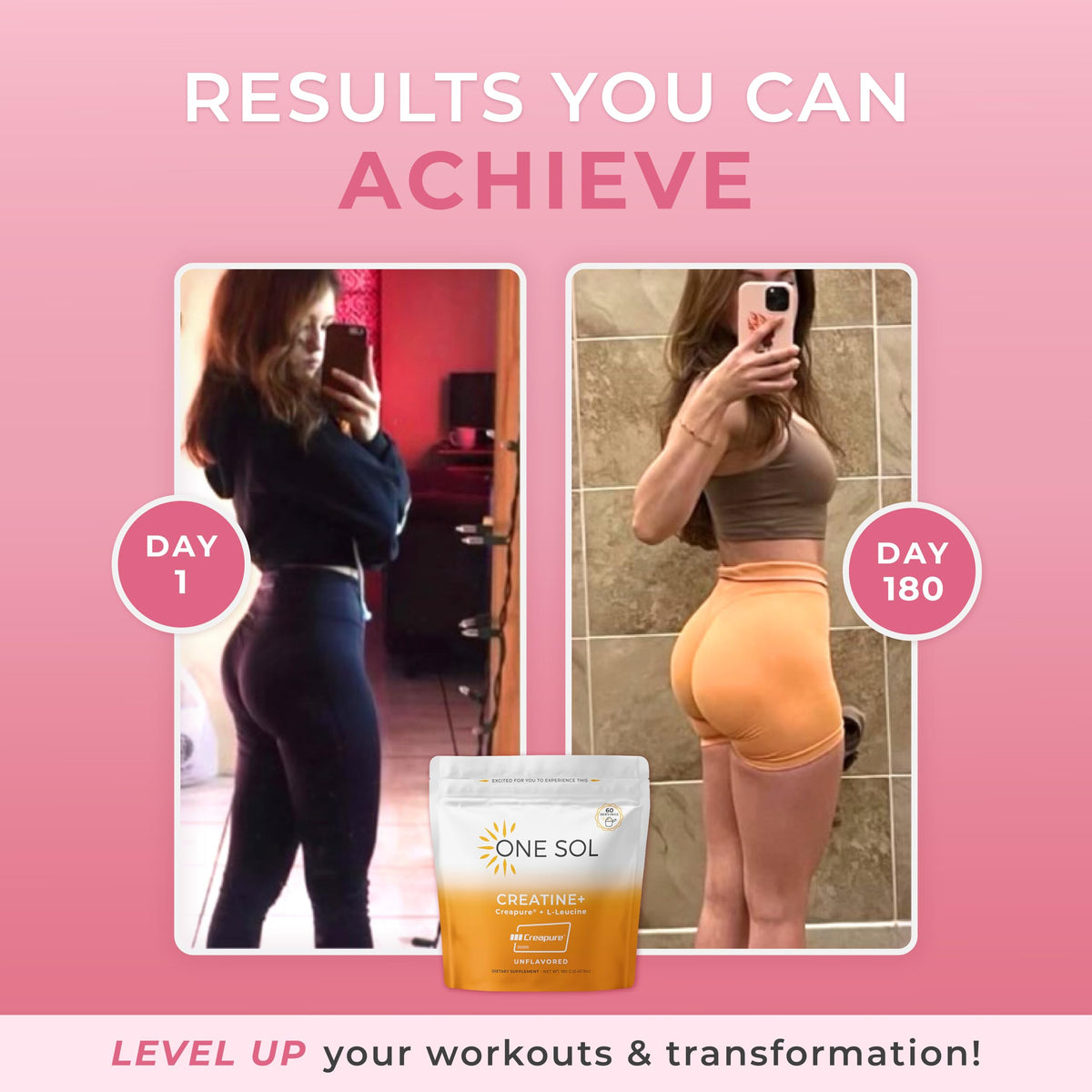 One Sol Creatine for Women, All Natural Women’s Creatine Powder w Creapure & Leucine, Increase Lean Muscle Mass, Reduce Recovery Time, Promotes Brain & Bone Health (Unflavored, 60 Servings) One SolBuy Supplements Australia