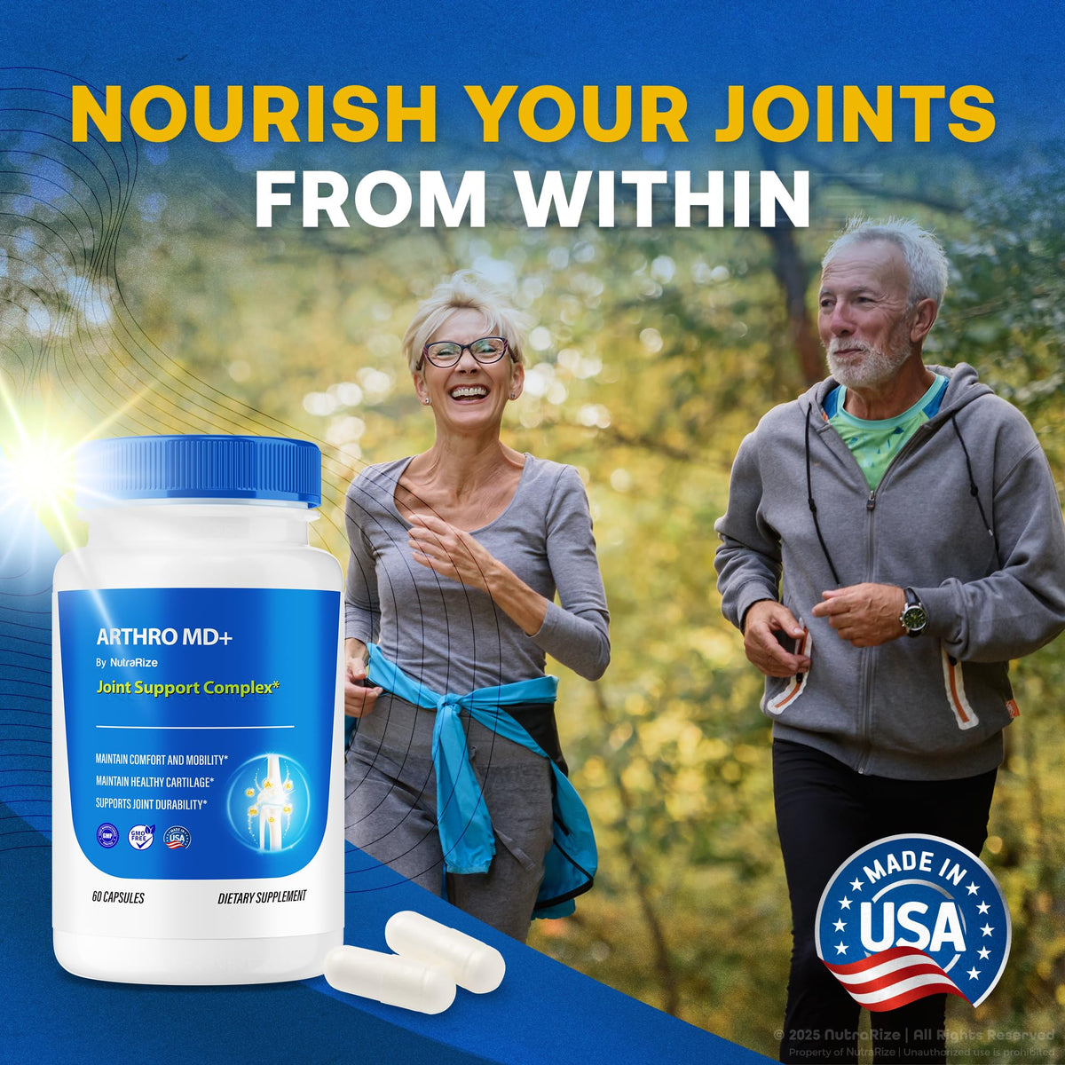 NutraRize (3 Pack) Arthro MD+ Capsules, Official Arthro MD Joint Support, All Natural Formula to Support Flexibility and Mobility, Premium Pills for Healthy Joints, Arthro M D Review (180 Capsules) NutraRizeBuy Supplements Australia