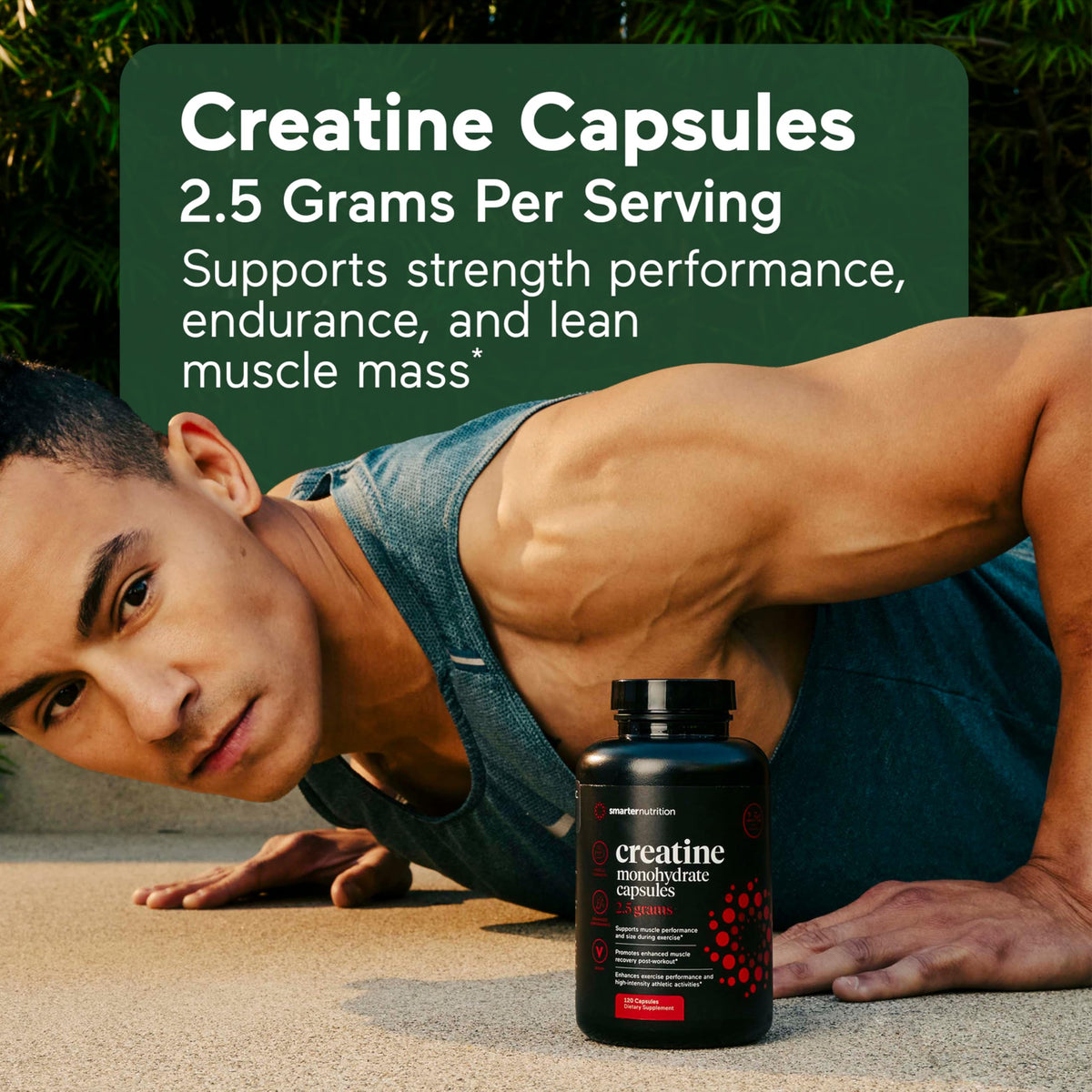 SMARTERNUTRITION Creatine Monohydrate Pills with 2500mg (2.5g) Per Serving, Vegan Capsules - Pre & Post Workout Recovery Support, Promotes Muscle Mass &. Endurance - 60 Count[30-Day Supply] SMARTERNUTRITIONBuy Supplements Australia