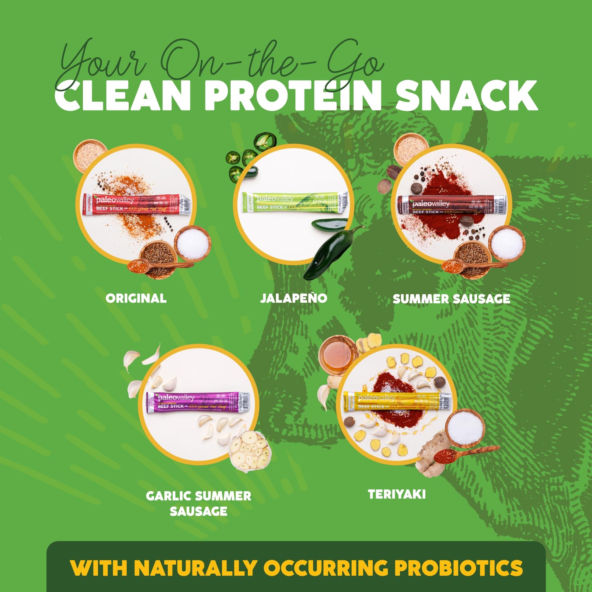 Paleovalley 100% Grass Fed Beef Sticks - Delicious Gluten Free Beef Snack - High Protein Keto Friendly, 50 Count Variety Pack PaleovalleyBuy Supplements Australia