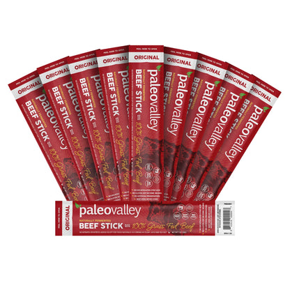 Paleovalley 100% Grass Fed Original Beef Sticks - Delicious Gluten Free Beef Snack - High Protein Keto Friendly PaleovalleyBuy Supplements Australia