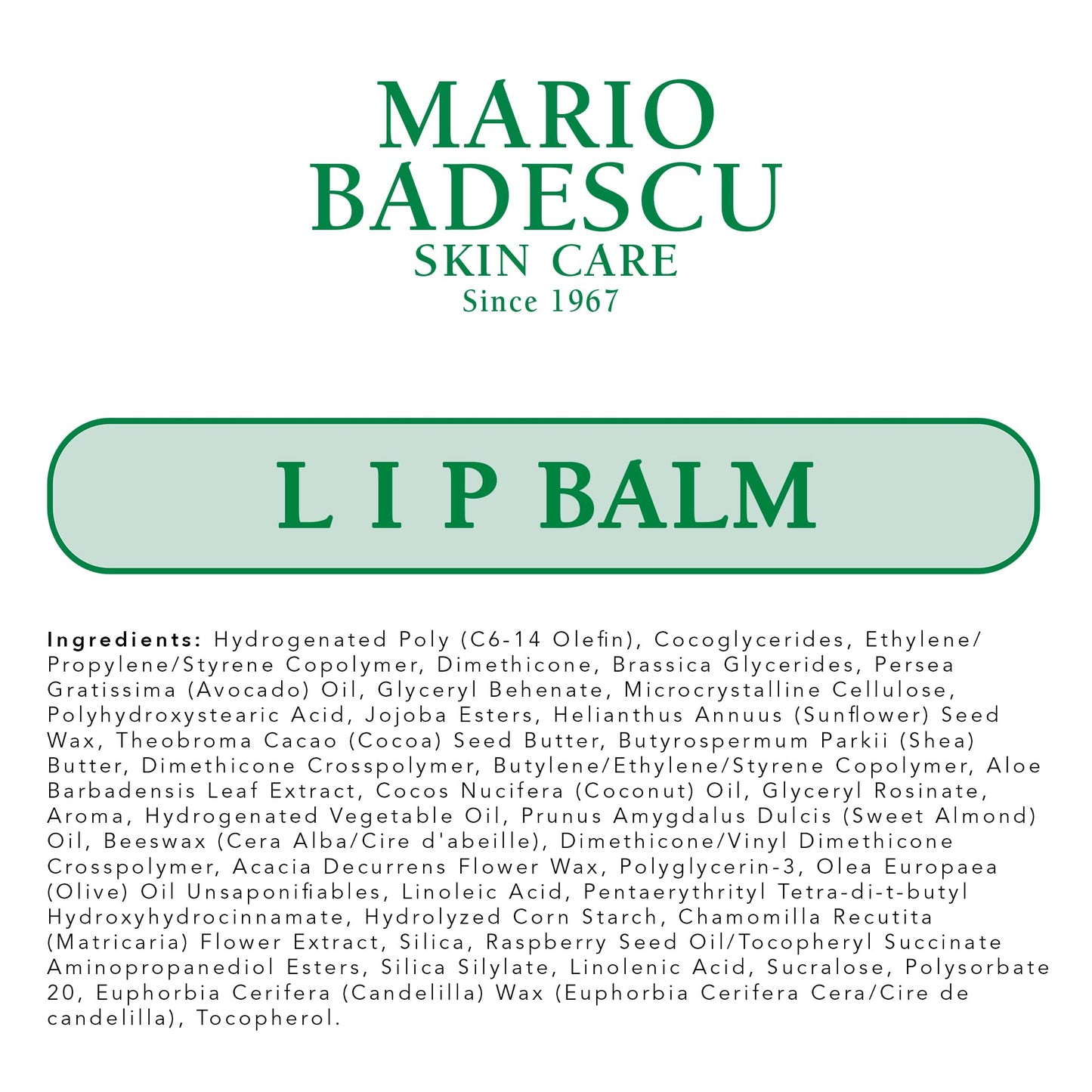 Mario Badescu Moisturizing Original Lip Balm for Dry Cracked Lips, Infused with Coconut Oil