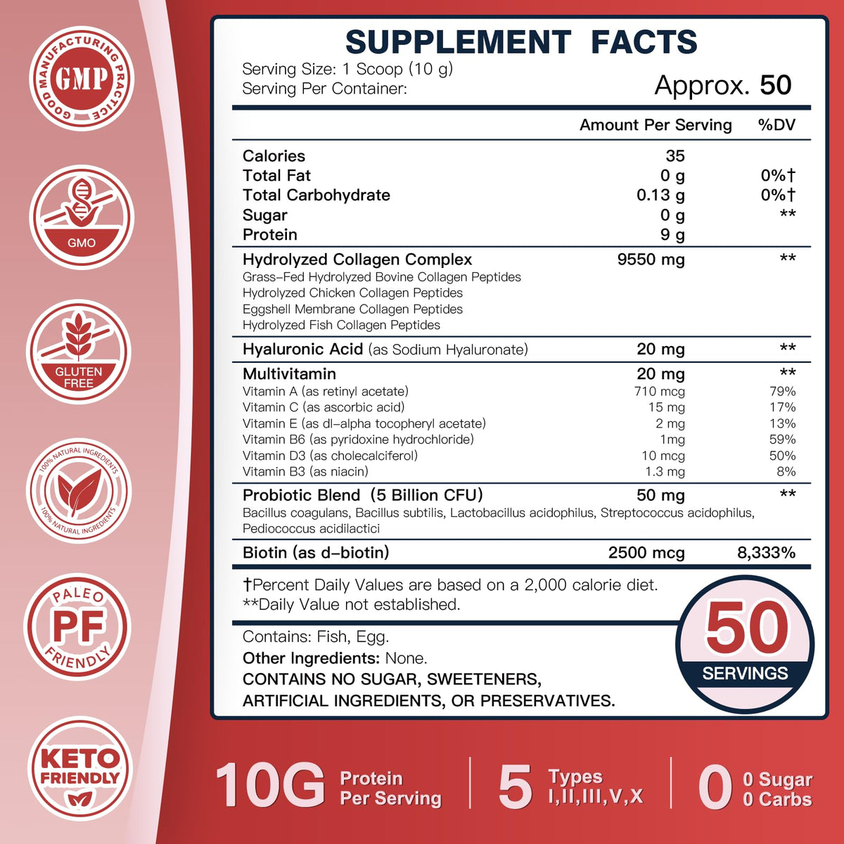 DRFOSTER Multi-Collagen-Peptide-Powder with Probiotics, 50 Servings of Hydrolyzed Collagen Peptides with Hyaluronic Acid, Biotin & Multivitamins - Supports Skin, Hair, Nails Health DRFOSTER buy supplements Au