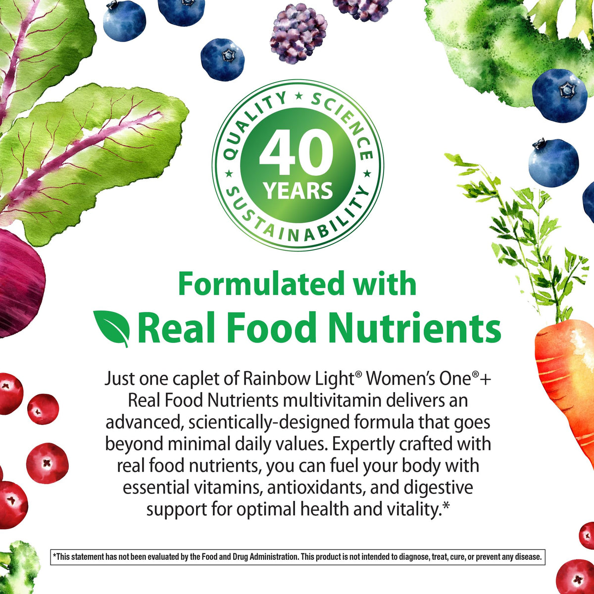 Rainbow Light Womens Multivitamin One + | 150 Caplets | Supports Cellular Energy & Antioxidant Health | Real Food Nutrients, Digestive Enzymes & Probiotics Rainbow LightBuy Supplements Australia