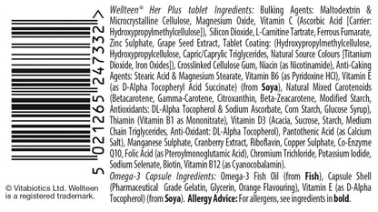 Vitabiotics Wellteen Her Plus - 56 Tablets/Capsules, 56 Count (Pack of 1) WellteenBuy Supplements Australia
