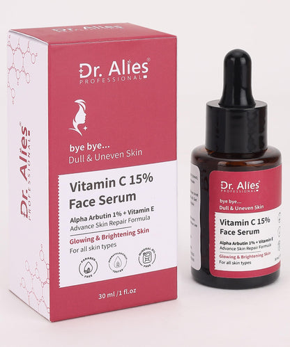 Dr. Alies Professional 15% Vitamin C Face Serum | Advanced Skin Clarifying with Vitamin E | Reduces Acne Marks | 30ml Dr. Alies - Professional buy supplements Au