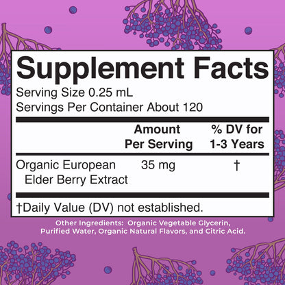 MaryRuth Organics Toddler Elderberry Syrup, USDA Organic Elderberry, Sugar Free Kids Immune Support Supplement for Ages 1-3 Years, Clean Label Project Verified®, Vegan, Non-GMO, Gluten Free, 1 Fl Oz MARYRUTH'SBuy Supplements Australia