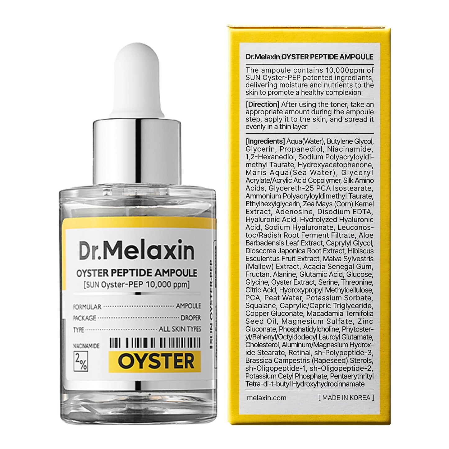 Dr.Melaxin Oyster Pep3 Renewal Ampoule for Plumping, Anti Aging, Hydrating Face | Visibly Smooth and Glowy Skin, Korean Skincare, 1.01 fl oz(30ml) Dr.Melaxin buy supplements Au