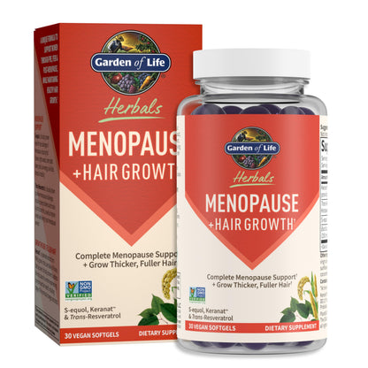 Garden of Life Herbals Menopause Supplement with S-equol & Trans-Resveratrol for Multi-Symptom Relief, Keranat for Thicker, Fuller Hair Growth – Non-GMO, Gluten-Free, Vegan, Berry Flavor, 30 Servings Garden of LifeBuy Supplements Australia