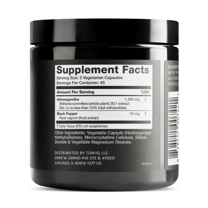 Toniiq Ashwagandha - Ultra High Potency 20:1 Extract with 10% Withanolides - Wild Harvested in India - Highly Concentrated - Third-Party Lab Tested - 90 Capsules Toniiq buy supplements Au