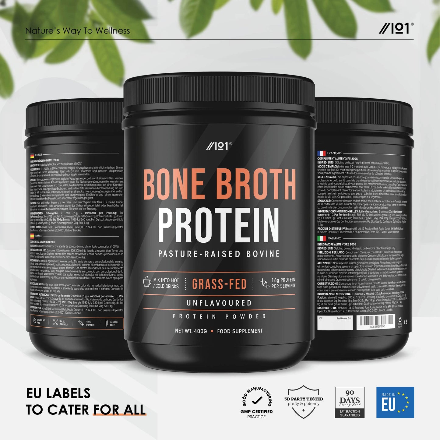 Bone Broth Beef Protein Powder - 400g - Unflavoured - 100% Grass-Fed & Pasture Raised Beef ALPHA01Buy Supplements Australia