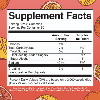 MaryRuth's Creatine Gummies | Creatine Monohydrate Gummies | 3g Creatine Per Serving | Creatine for Women & Men | Tangerine Citrus Flavor | Exercise | Workout | Sugar Free | Vegan | 90 Count MARYRUTH'SBuy Supplements Australia