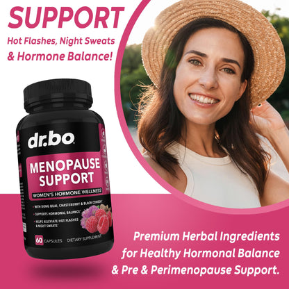 Menopause Supplements for Women Support Pills - Natural Menopause Relief for Hot Flashes, Night Sweats & Mood Swings with Dong Quai, Chasteberry & Black Cohosh - Hormone Balance for Women Supplement DR. BOBuy Supplements Australia