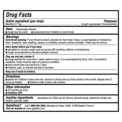 HALLS Throat Relief Strawberry Cough Drops, Value Pack, 80 Drops HALLS buy supplements Au