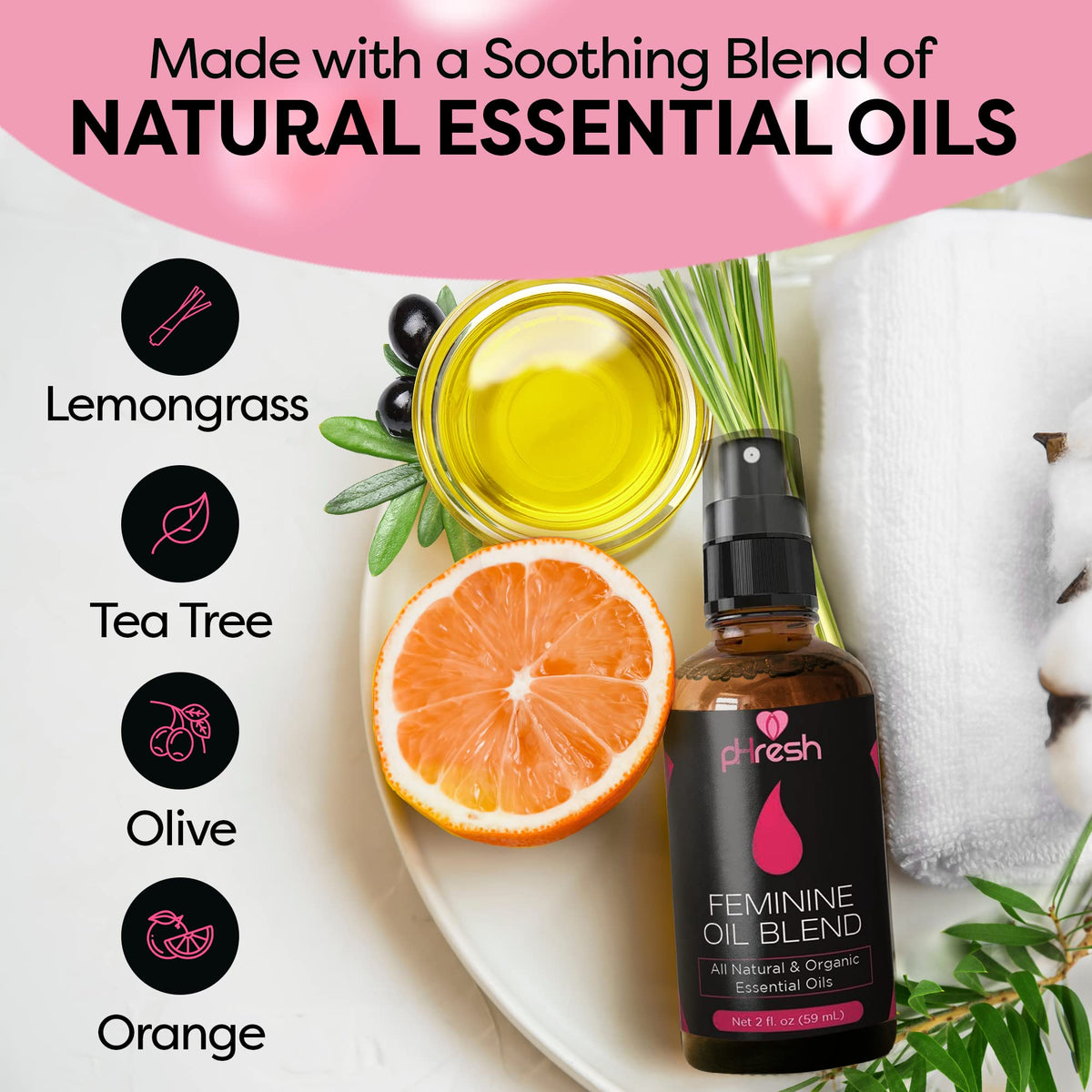 pHresh Feminine Spray - 100% All Natural Yoni Oil for Women - with Tea Tree, Lemongrass, Orange Essential Oils ACE NUTRITIONBuy Supplements Australia