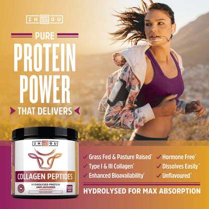 Collagen Powder 500g - Hydrolysed Collagen Peptides Powder - High Protein Bovine Collagen Supplement Nu U NutritionBuy Supplements Australia