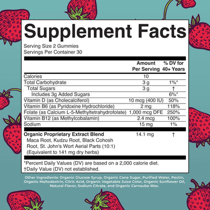 Organic Menopause Gummies by MaryRuth's | Menopause Supplements for Women | Mood Support | Hot Flash Relief | Maca Root | Black Cohosh | USDA Organic | Non-GMO | Vegan | 30 Servings MARYRUTH'SBuy Supplements Australia