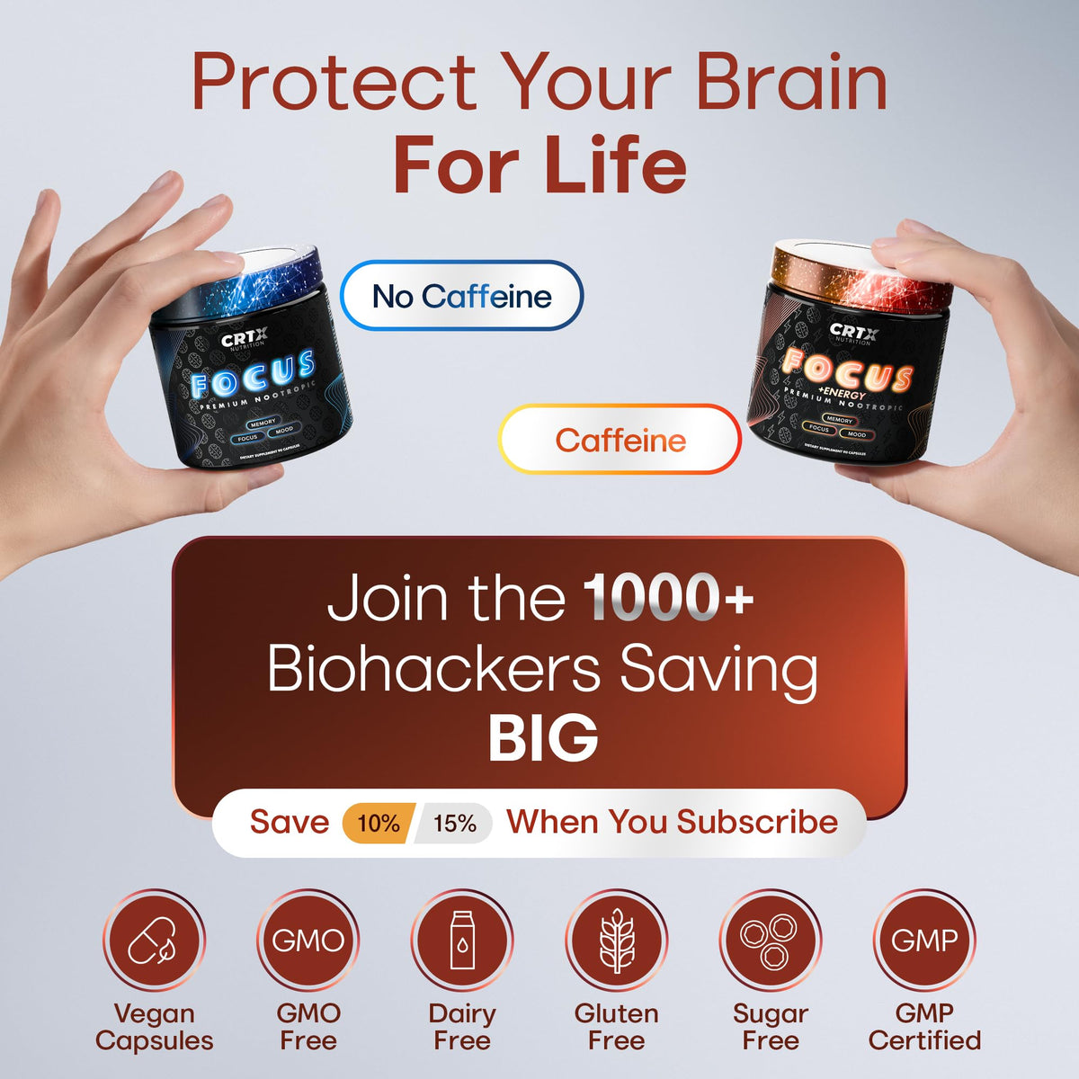 Nootropic Strongest Focus Supplement - Clinically Backed Ingredients Made in USA - Scientifically Backed Doses - Supplement for Brain Fog - AlphaGPC, Lions Mane, Rhodiola and More 10:1 90 Capsules CRTX NutritionBuy Supplements Australia