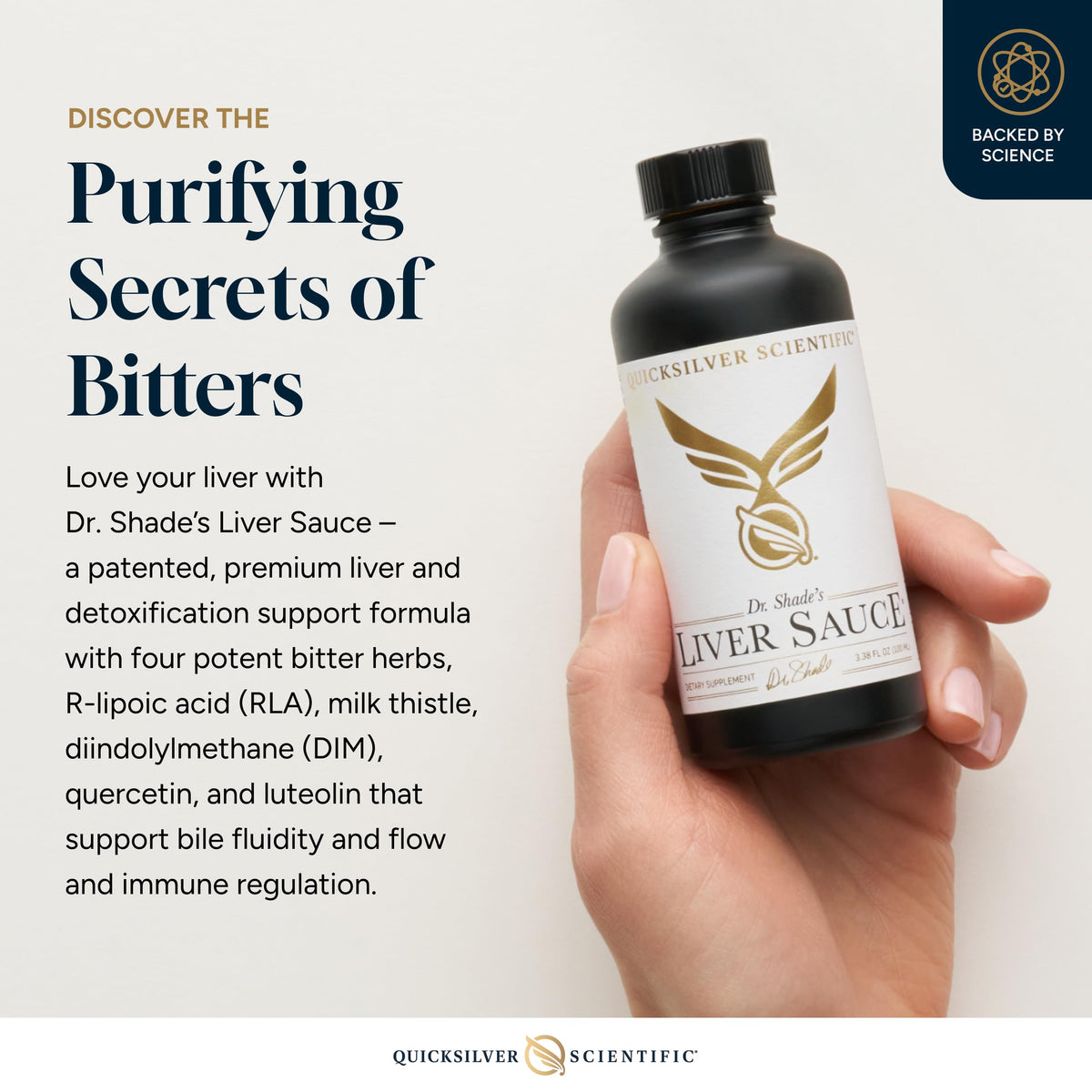 Quicksilver Scientific Liver Sauce - Liposomal Liver Detox with DIM, Quercetin, Lipoic Acid, Milk Thistle and Dandelion Root Supplement - Supports Bile & Toxin Momentum (100 ml / 3.38 oz) Quicksilver ScientificBuy Supplements Australia