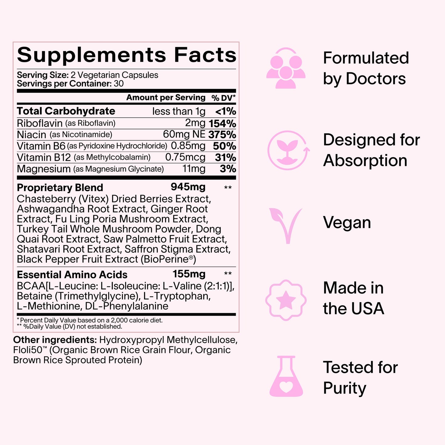 Ladywell Daily Hormone Balance Capsules | Natural Cycle Support for Women | Supports Mood, Bloating, Cramps, Skin Health & Cravings | with Chasteberry, B Vitamins, Ashwagandha, Saffron & More | 60 Ct LadywellBuy Supplements Australia