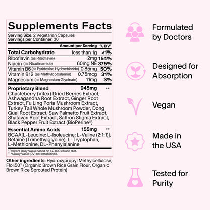 Ladywell Daily Hormone Balance Capsules | Natural Cycle Support for Women | Supports Mood, Bloating, Cramps, Skin Health & Cravings | with Chasteberry, B Vitamins, Ashwagandha, Saffron & More | 60 Ct LadywellBuy Supplements Australia
