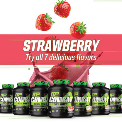 MusclePharm Combat 100% Whey Protein Powder, Strawberry Cream Flavor Muscle PharmBuy Supplements Australia