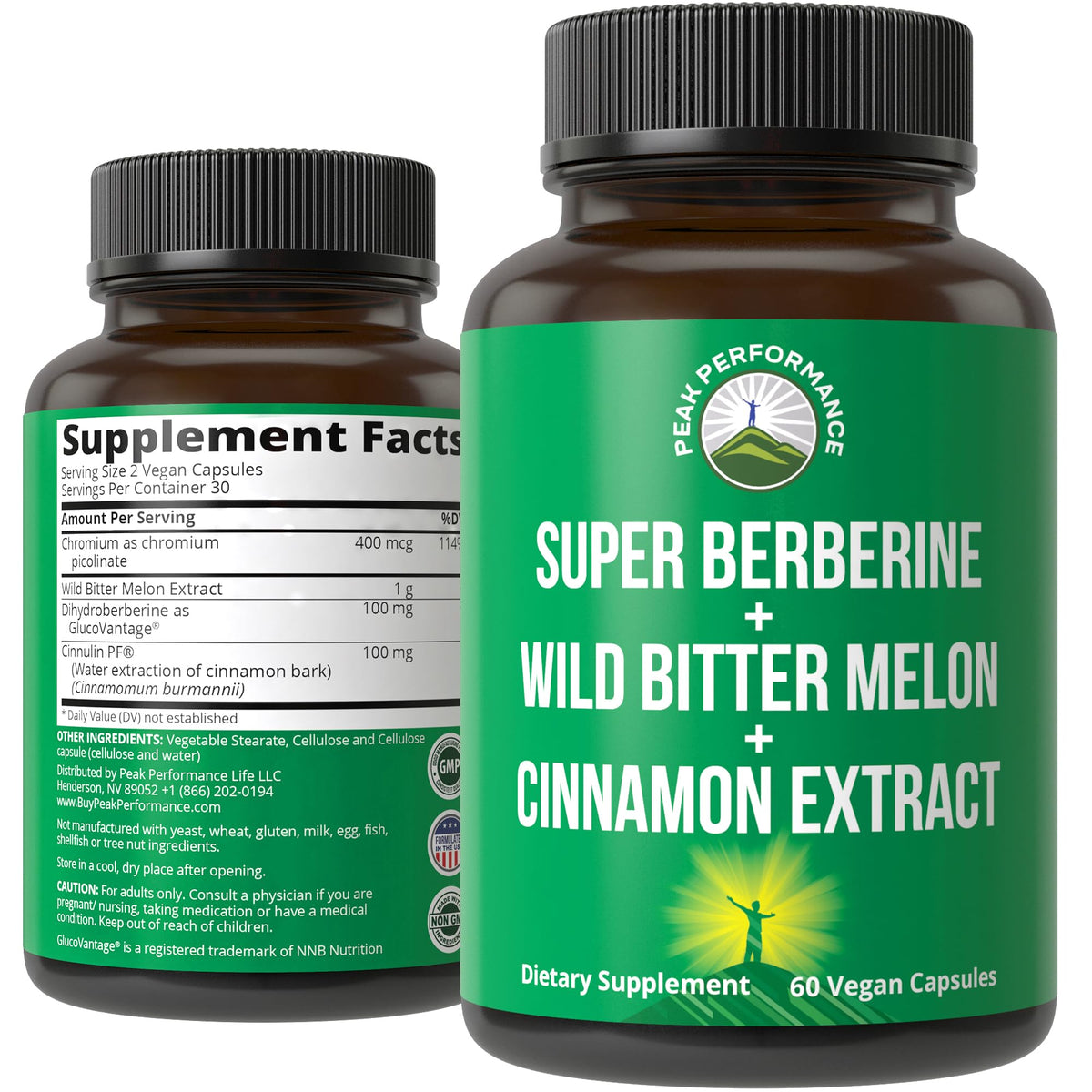 Ultra High Strength 4-in-1 Super Berberine Patented GlucoVantage + Wild Bitter Melon + Cinnamon Extract + Chromium Picolinate Vegan Capsules. Great Supplement to Support After-Meal Spikes and Energy Peak PerformanceBuy Supplements Australia