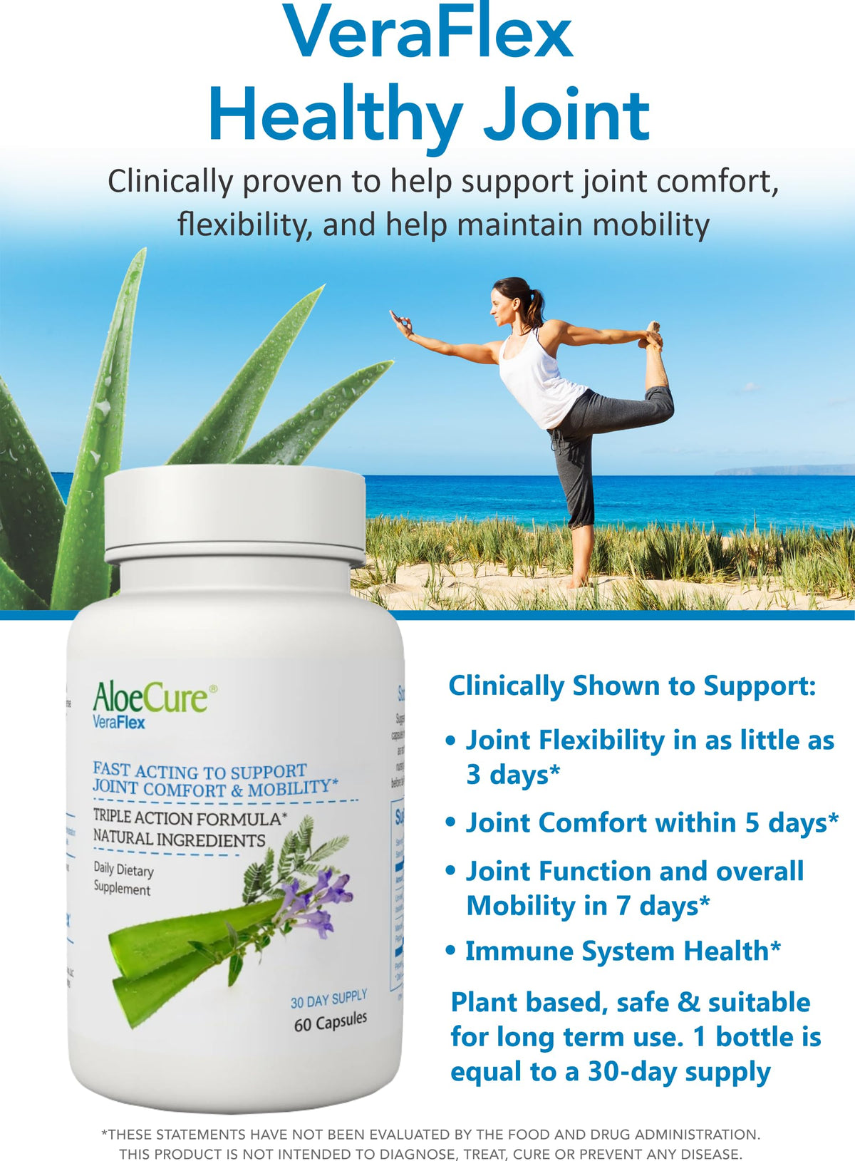AloeCure VeraFlex Natural Joint Support Supplement with USDA Organic Aloe Vera AloeCureBuy Supplements Australia
