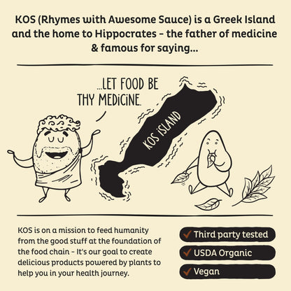 KOS Vegan Protein Powder Erythritol Free, Vanilla USDA Organic - Pea Protein Blend, Plant Based Superfood Rich in Vitamins & Minerals - Keto, Dairy Free - Meal Replacement for Women & Men, 28 Servings