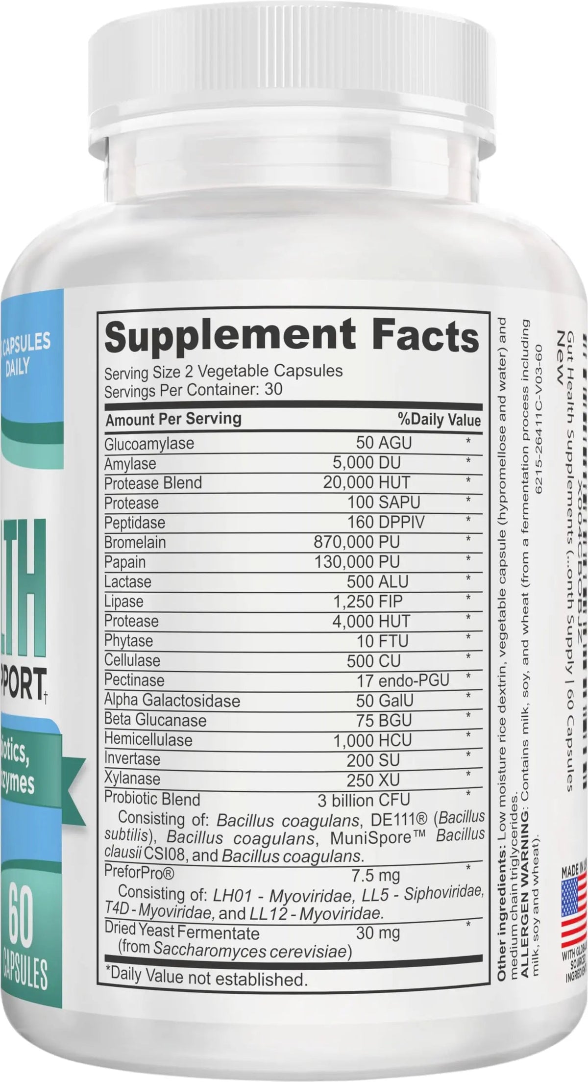 Gut Health Support Supplement (25-in-1) with Prebiotics, Probiotics, Postbiotics & Digestive Enzymes | Gut Supplements | 60 Capsules Elevate Recovery SupplementsBuy Supplements Australia