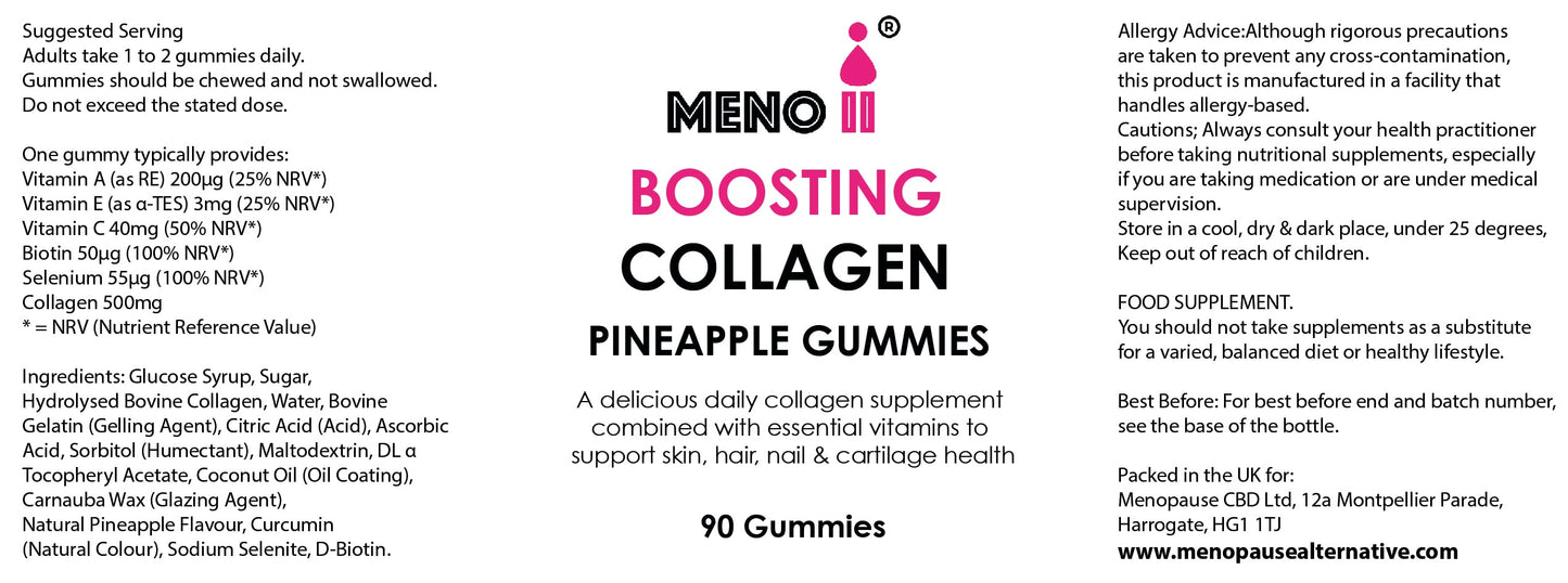 Meno® Boosting Collagen Natural Pineapple 90 Gummies Meno IIBuy Supplements Australia