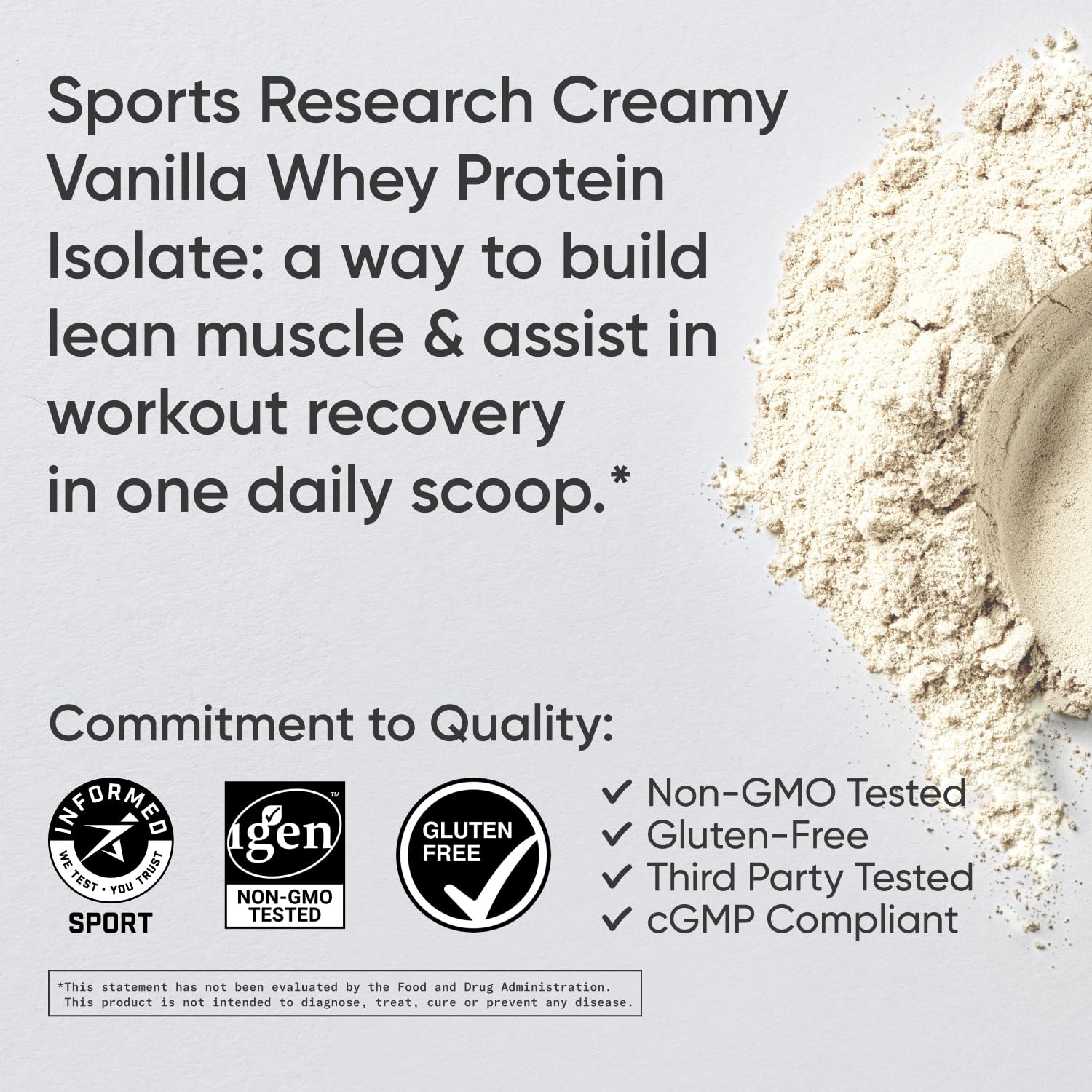 Sports Research Whey Protein Isolate - Sports Nutrition Protein Powder 25g per Serving Sports ResearchBuy Supplements Australia