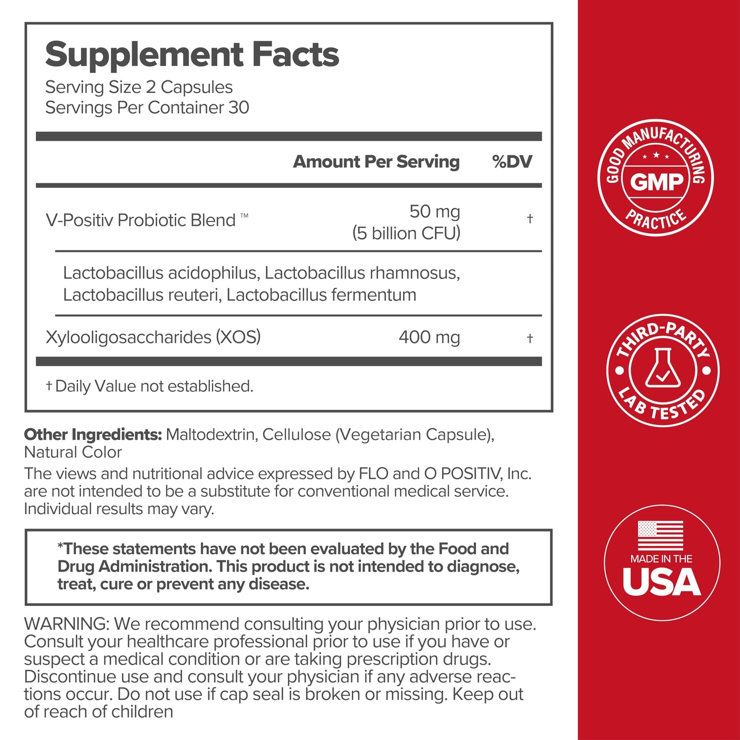 URO Vaginal Probiotics for Women pH Balance with Prebiotics & Lactobacillus Probiotic Blend O PositivBuy Supplements Australia