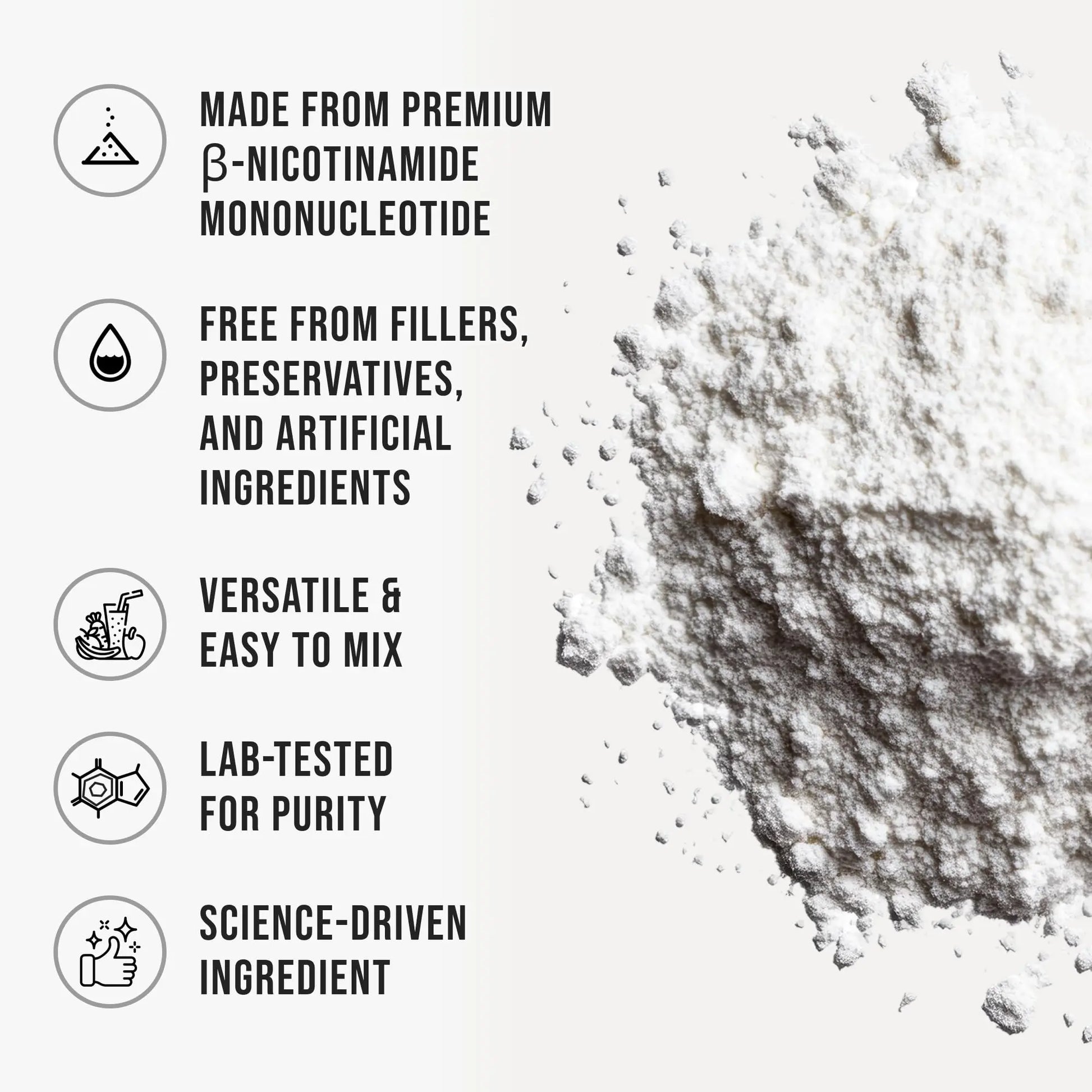 Pure NMN Powder Nicotinamide Mononucleotide Quick Dissolved NMN Supplement Powder 100% Unflavored NMN Supplement Supports NAD+ Levels Vegan Friendly Non-GMO, 50g WHYZBuy Supplements Australia
