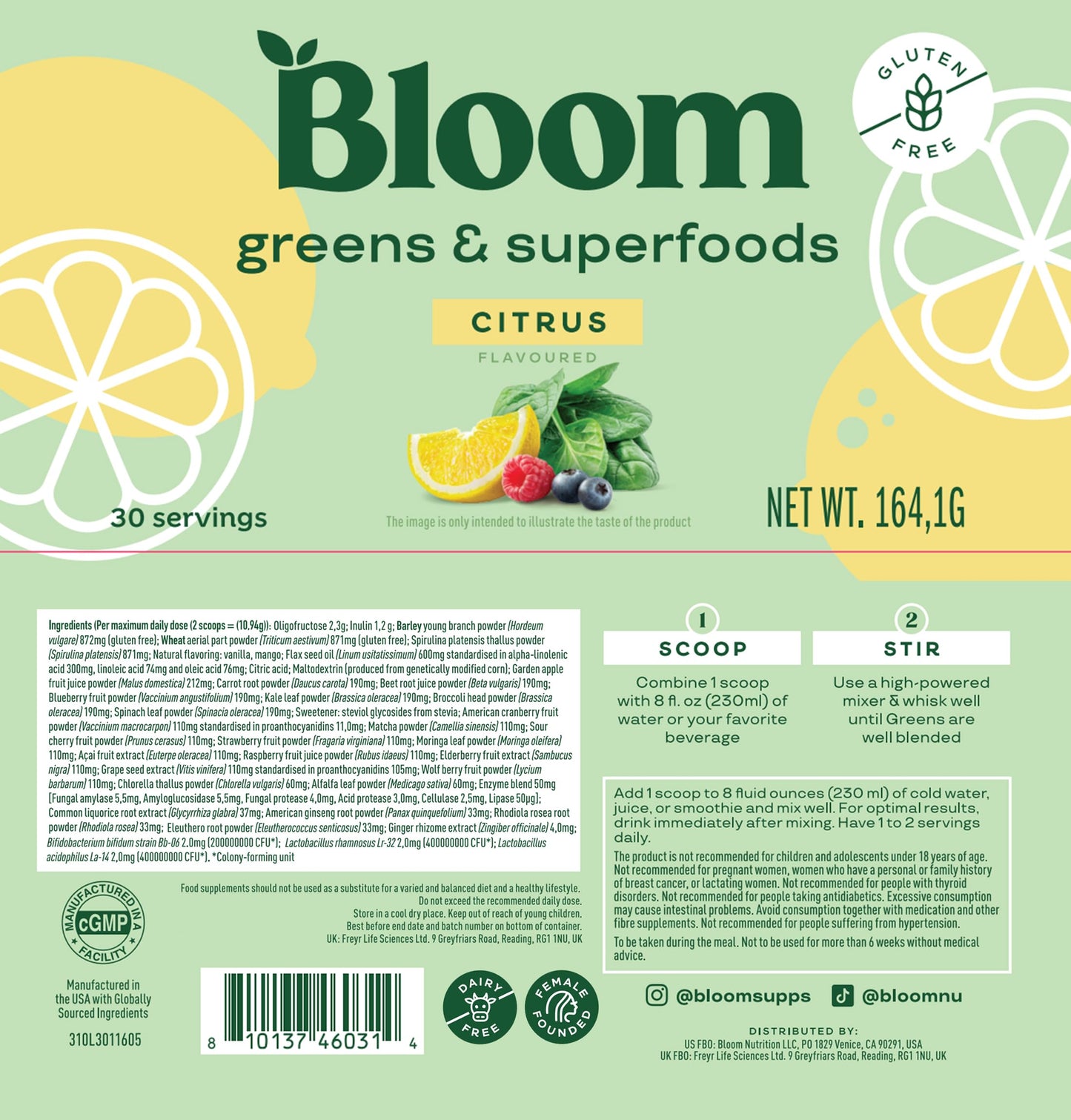 Bloom Nutrition Greens and Superfoods Powder for Digestive Health, Greens Powder Bloom NutritionBuy Supplements Australia