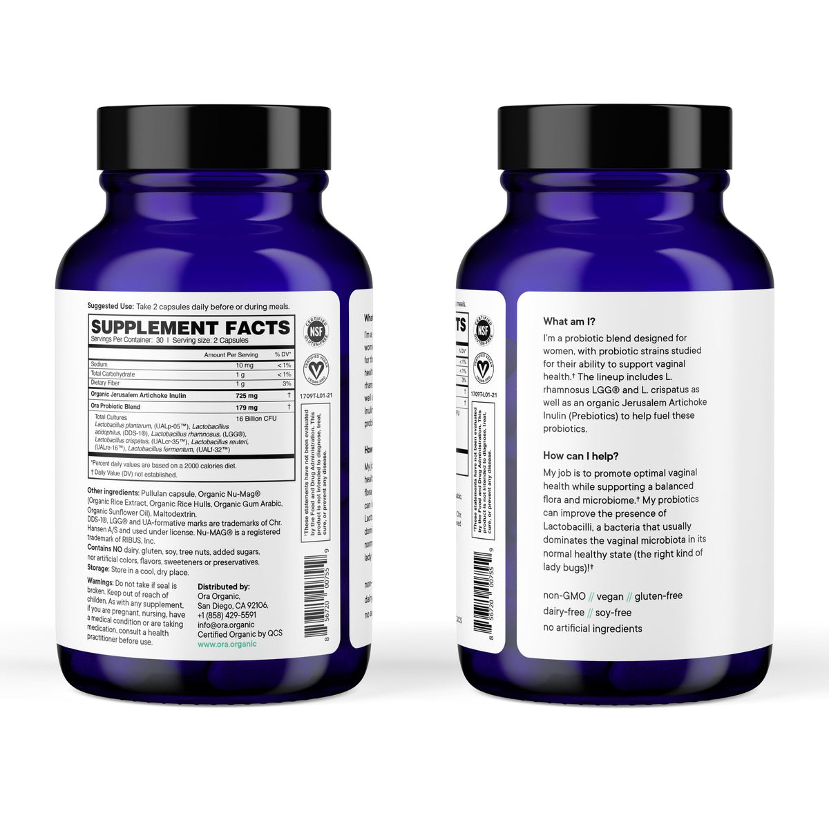 Ora Organic Prebiotics and Probiotics for Women - Lactobacillus for Vaginal and Urinary Tract Health, Contains 16 Billion CFU, 6 Strains - 1 Month Supply, 60 Vegan Probiotic Capsules Ora OrganicBuy Supplements Australia