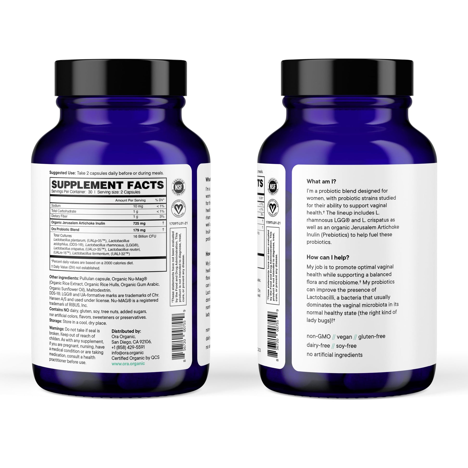 Ora Organic Prebiotics and Probiotics for Women - Lactobacillus for Vaginal and Urinary Tract Health, Contains 16 Billion CFU, 6 Strains - 1 Month Supply, 60 Vegan Probiotic Capsules Ora OrganicBuy Supplements Australia