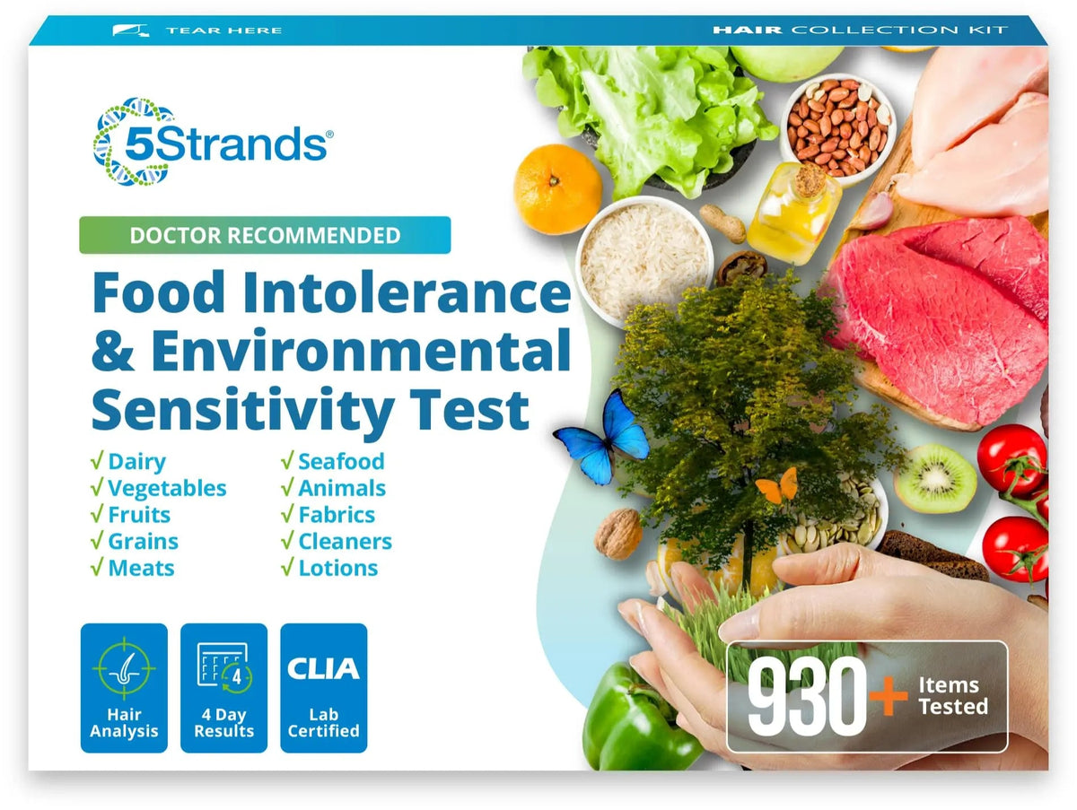 5Strands Food Intolerance & Environmental Sensitivity Test for Adults & Children, 950 Items Tested, Kids Intolerance Testing Kit, at Home Gut Health Assessment, Fast 4 Day Results 5StrandsBuy Supplements Australia