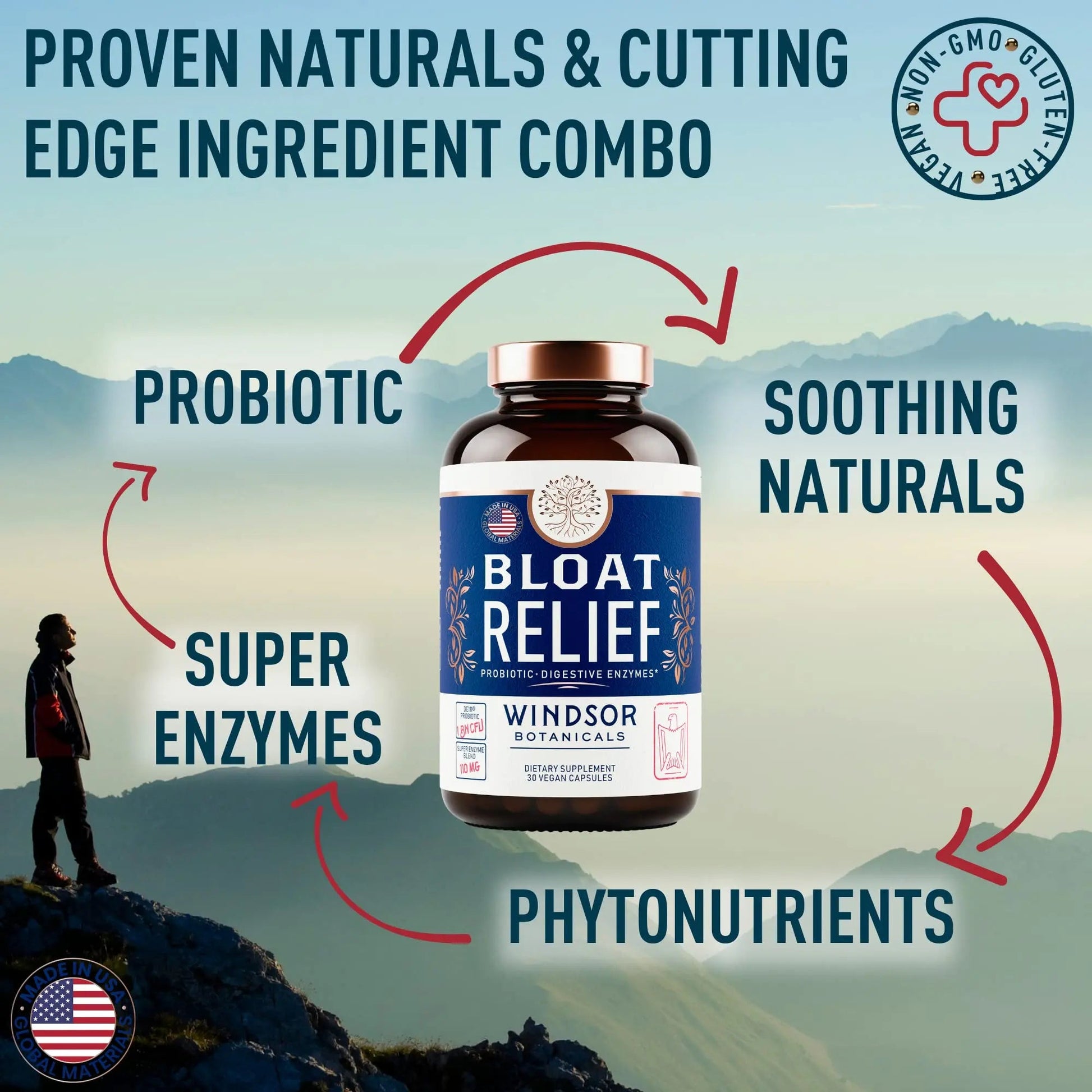 Bloat Relief Probiotic and Digestive Enzymes - Anti Bloating Turmeric, Fennel, Bromelain IBS Supplement - Detox Debloat Capsules Gas - Bloating Relief for Women and Men - 30 Gut Health Pills WINDSOR BOTANICALSBuy Supplements Australia
