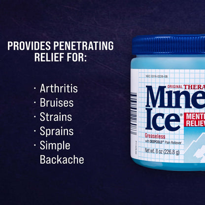 Mineral Ice Original Therapeutic Menthol Pain Relief Gel. Greaseless with "Deepcold" Pain Reliever. Provides Cooling & Penetrating Relief for Arthritis, Simple Backache, Strains & Sprains (8 Ounce) Mineral Ice buy supplements Au