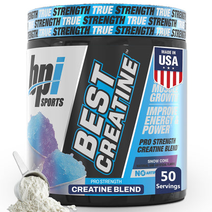 BPI Sports Best Creatine - Creatine Monohydrate Powder for Men & Women, Himalayan Salt - Strength, Pump, Endurance, Muscle Growth, Muscle Definition - No Bloat - Snow Cone - 50 servings - 10.58 Oz BPI SportsBuy Supplements Australia