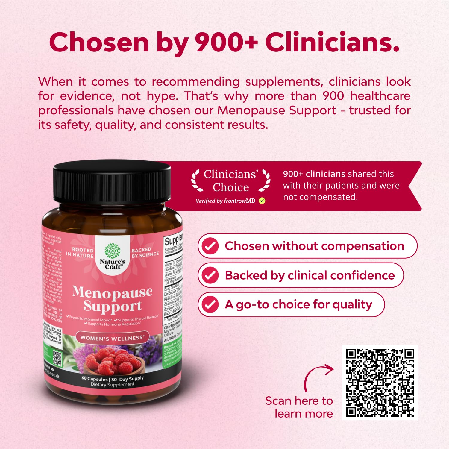 Complete Herbal Menopause Supplement for Women - Female Hormone Balance Capsules for Night Sweats Hot Flashes & Mood Swings with Dong Quai, Chaste Berry & Black Cohosh Root - 60 Count Natures CraftBuy Supplements Australia