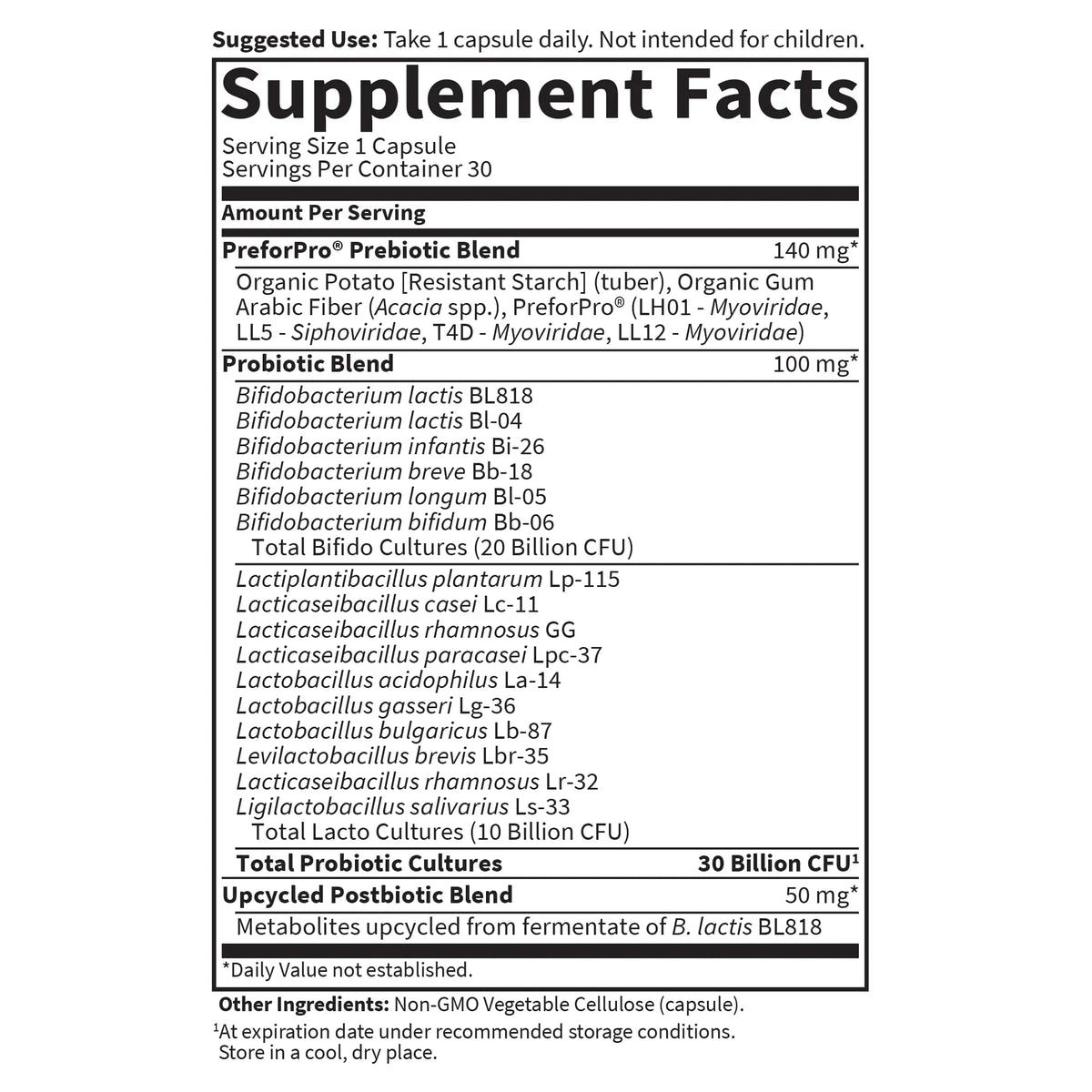 Garden of Life Dr Formulated Probiotics 30 Billion CFU Pre + Pro + Postbiotics for Men and Women Digestive and Immune Support, Potato, Acacia, Postbiotic Metabolites, 30 Mini Vegetarian Capsules Garden of LifeBuy Supplements Australia