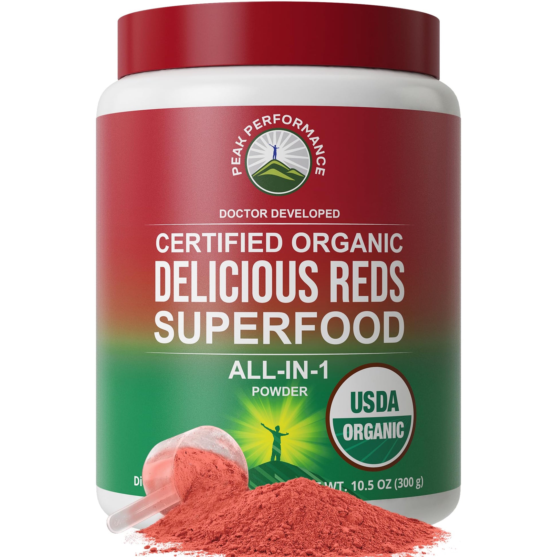 Peak Performance Organic Reds Superfood Powder, Best Tasting Organic Red Juice Super Food w/ 25+ All Natural Ingredients & Polyphenols, Vital for Max Energy and Detox. Raspberry, Elderberry, Beetroot Peak PerformanceBuy Supplements Australia