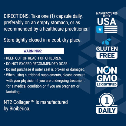 Life Extension NT2 Collagen™, Joint Health Supplement for Joint Comfort & Mobility, Gluten-Free, Non-GMO, 1 Daily, 60 Small Capsules Life ExtensionBuy Supplements Australia