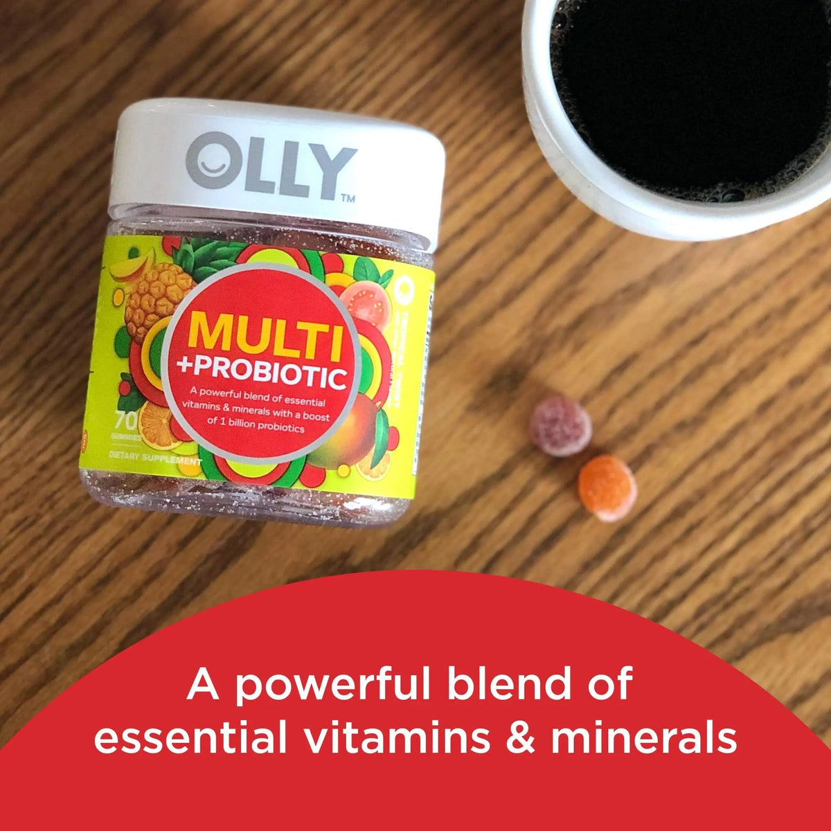 OLLY Multi + Probiotic Adult Multivitamin Gummy, 1 Billion CFUs, Digestive and Immune Support & Probiotic + Prebiotic Gummy OLLY
