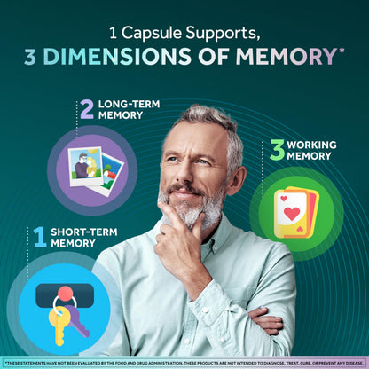 NEURIVA Memory 3D Brain Supplement - Decaffeinated Nootropic Capsules for Memory, Focus, & Cognitive Function - Short Term, Long Term, & Working Memory Support - 50ct NEURIVABuy Supplements Australia