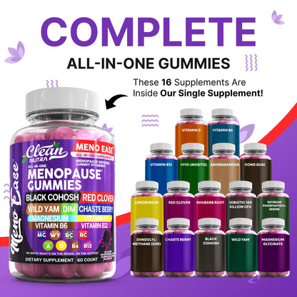 Menopause Supplement for Women Gummies with Black Cohosh, Wild Yam, DIM, Magnesium, Red Clover Chasteberry for Hormone Balance Relief Night Sweats Mood Plus Bergamot, Vitamin D3, Vitamin B6 B12 Clean NutraceuticalsBuy Supplements Australia