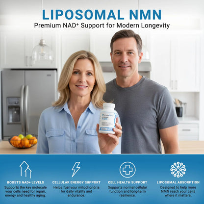 GenuinePurity - 250mg Liposomal NMN Supplement - 60 Vegan Capsules to Support NAD+ Production, Cellular Energy & Healthy Aging - Nicotinamide Mononucleotide for Metabolic Wellness & Immune Support GenuinePurityBuy Supplements Australia