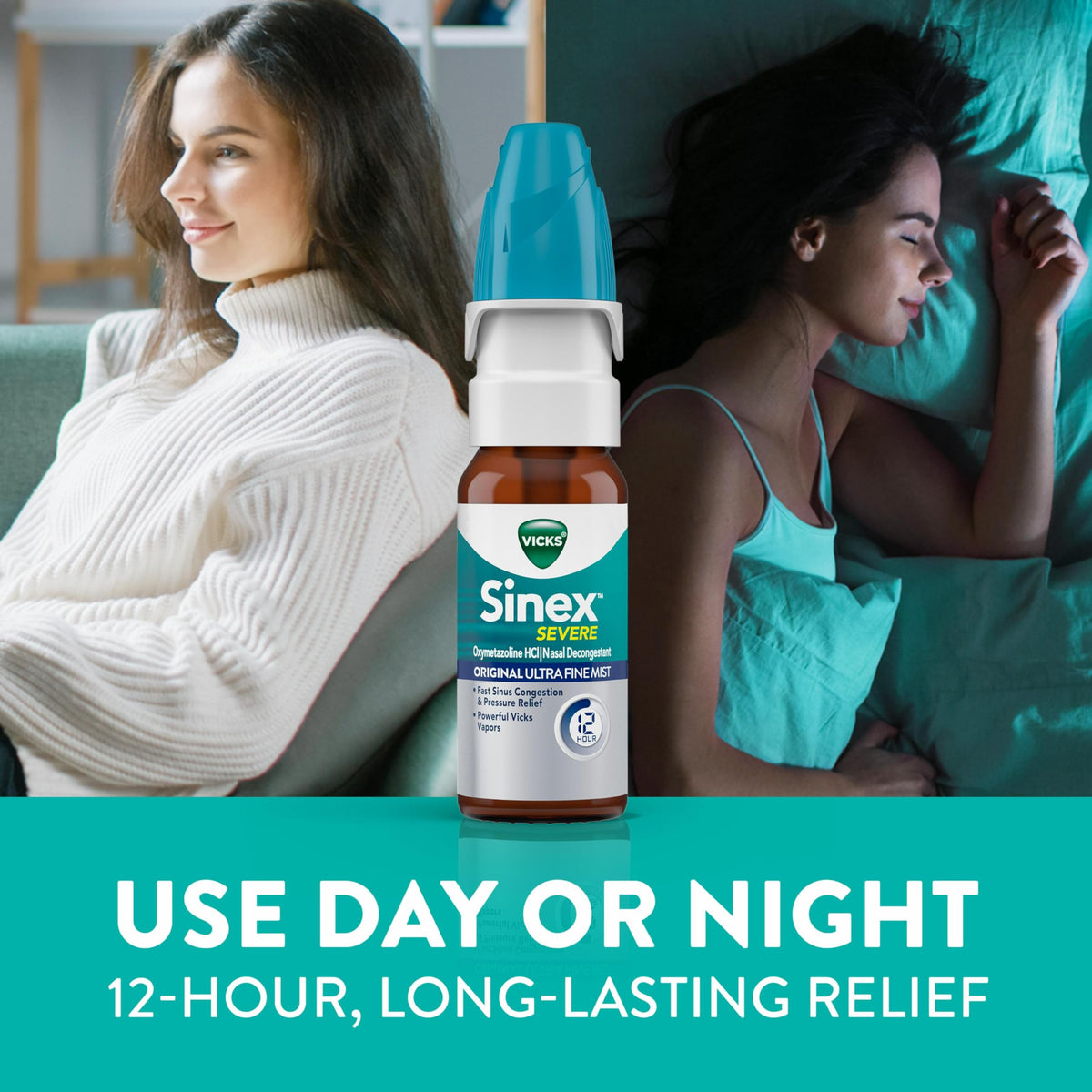Vicks Sinex Severe Allergy & Sinus Nasal Spray, Original Ultra Fine Mist, Decongestant Relief from Nasal Congestion, Sinus Pressure Relief, 265 Sprays (2 Count) Vicks buy supplements Au